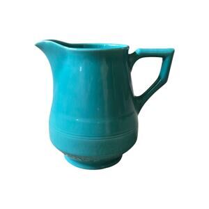 Early California Pottery Turquoise Fiestaware Ceramic Pitcher